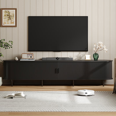 Jalonda Modern Wood TV Stand with Storage and Shelves