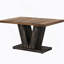 Table de salle à manger de style campagnard de 47 pouces pour 4-6, finition blanche et noire, base piédestal robuste, table en bois rustique pour petits espaces-1086345148