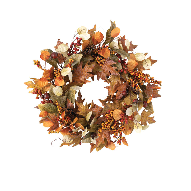Couronne en polyester à feuilles mixtes 24 po