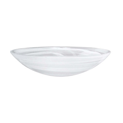 Alabaster Artisanal Glass Serving Bowl