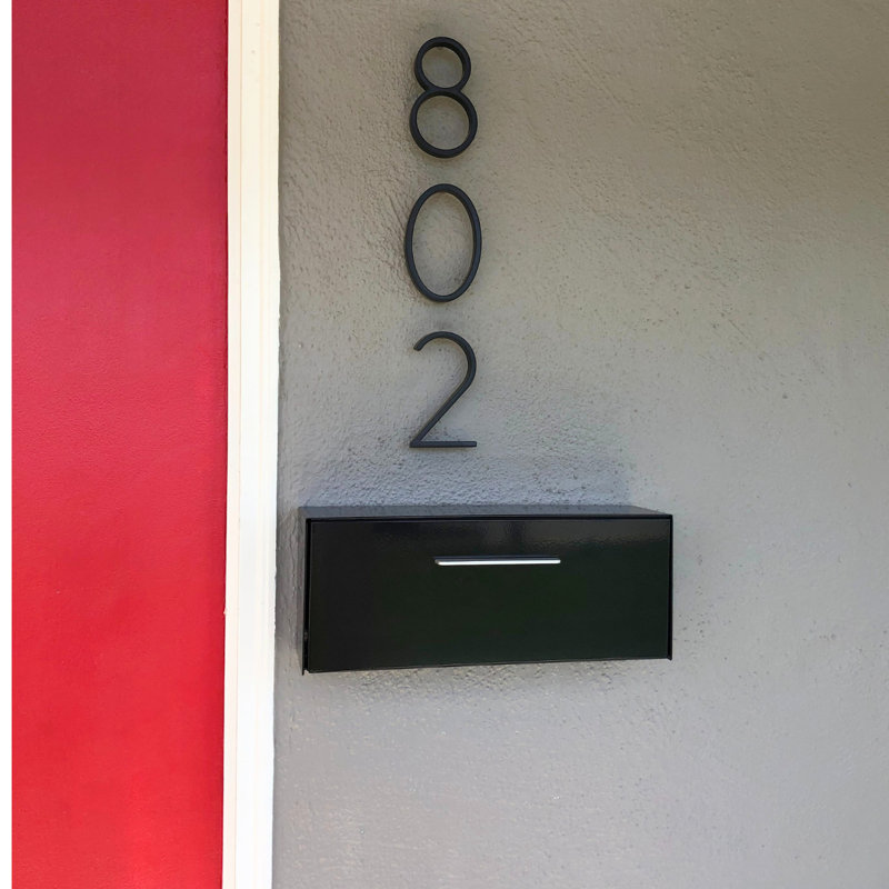Modern Vertical Wall Mounted Mailbox, Black