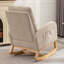 Chaise berçante d'appoint à haut dossier avec repose-pieds pour chambre à coucher ou espace de vie-847310896
