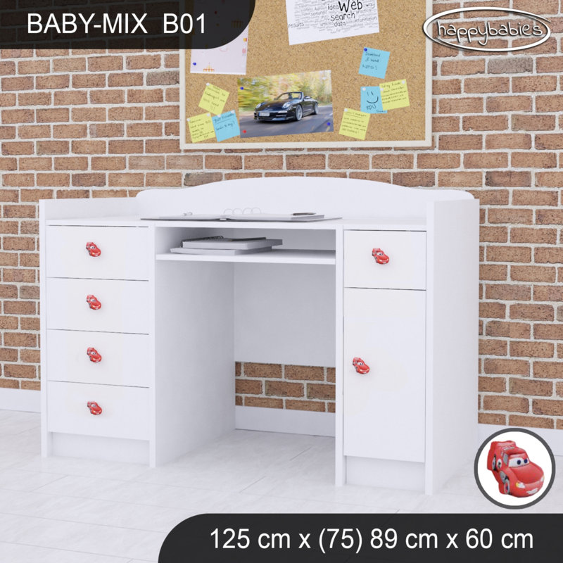 125cm Computer Desk, White