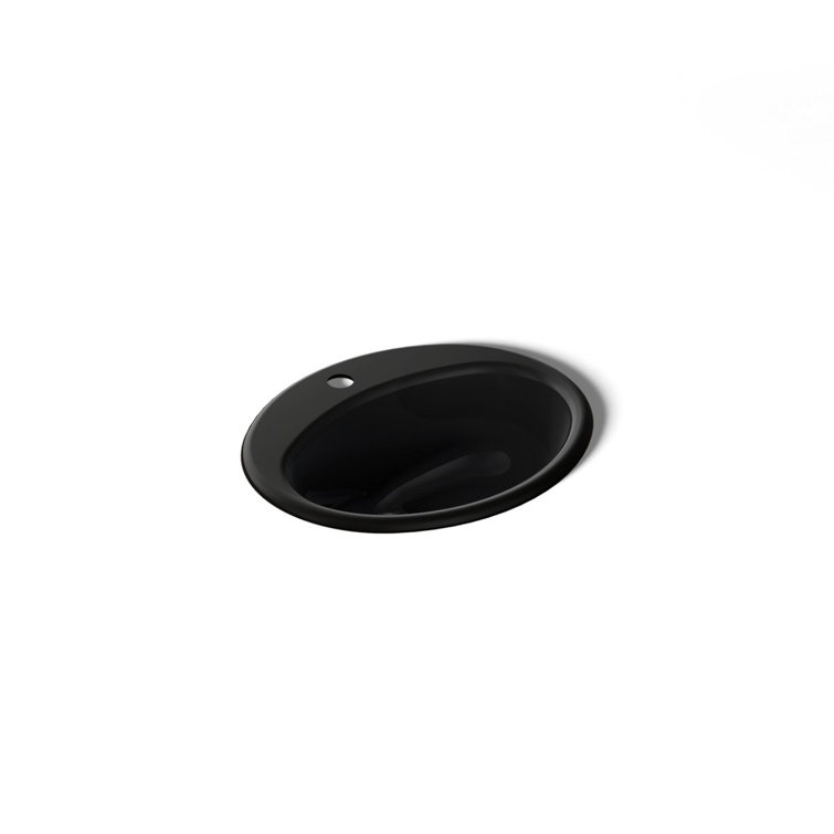 Farmington Metal Oval Drop-In Bathroom Sink with Overflow