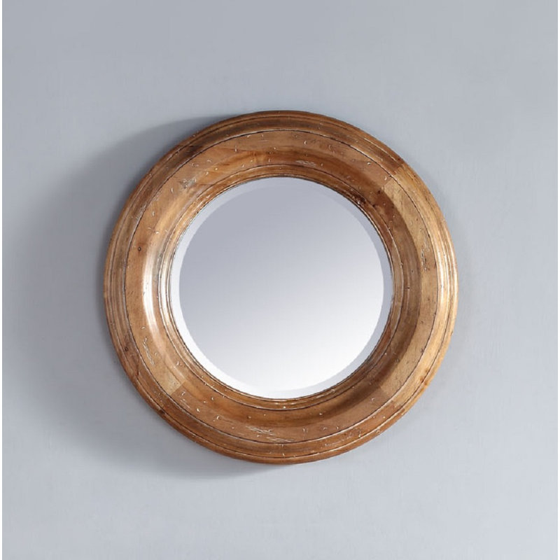 Callanan Solid Wood Flat Wall Mirror, 26" H x 26" W