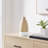 Prader Flask Teardrop Contemporary Two Tone Tabletop Vase - White And Beech