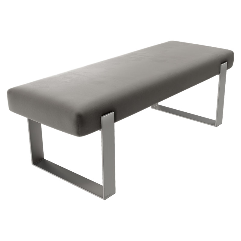 Banc rembourré Sapan, Velours, Gris gothique