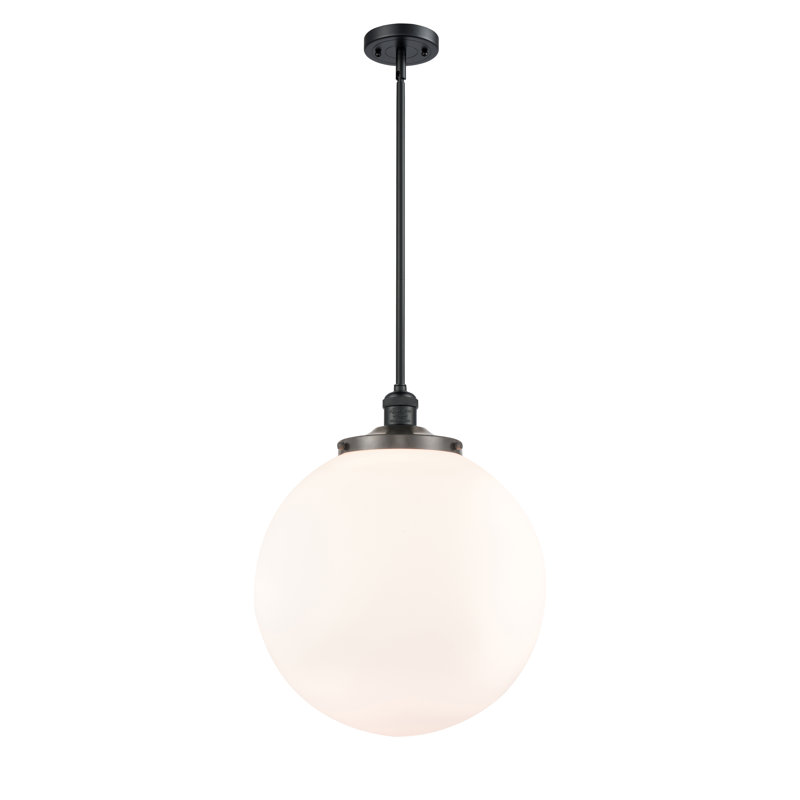 Plafonnier suspendu 1 lumière 16 po Franklin Restoration - Frederick - ampoule non incluse, Blanc mat, Noir mat
