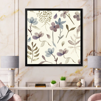 Floral, aquarelle, isolé sur blanc, reproduction d'art sur toile