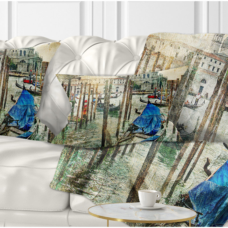 Paysage magnifique coussin de Venise, Rectangulaire, 12 po x 20 po