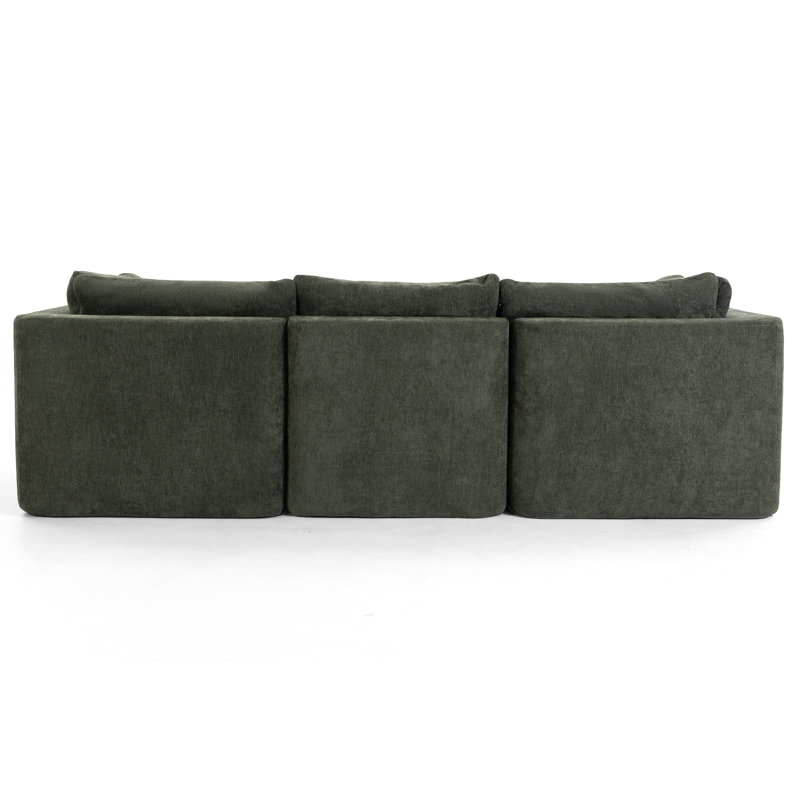 Compression Sectionals Chenille 111.8 Inch Modern L Shape For Home