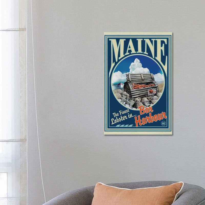 Bar Harbour, Maine Lobster by Old Red Truck - Wrapped Canvas Print, 66.04 cm H x 45.72 cm W