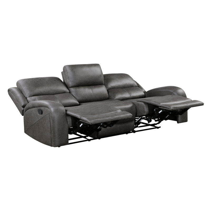 Transitional Reclining Sofa Set with Plush Microfiber Upholstery