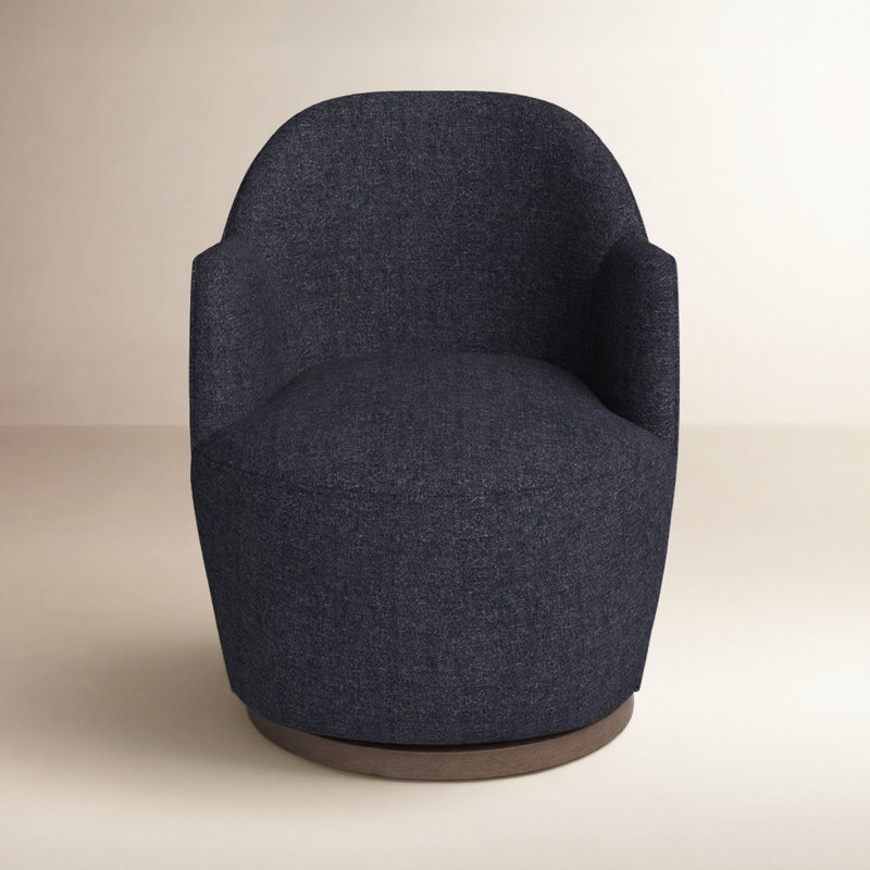 Aurora 26" Wide Swivel Armchair, Thames Slate Boucle
