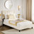 Bed Frame With Headboard Adjustable, Velvet Upholstered  Platform Bed With Headboard-260399017-247397674
