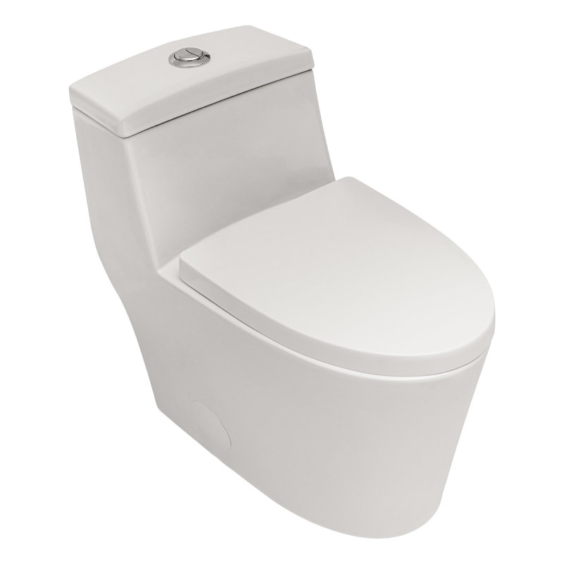 Ceramic Toilet With Skirted Bowl And Peaceful Seat One 360-Degrees Cleaning