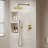 1-Spray Patterns 9.84 In. Wall Mount Dual Fixed And Handheld Shower Head 1.8 GPM In Brushed Gold