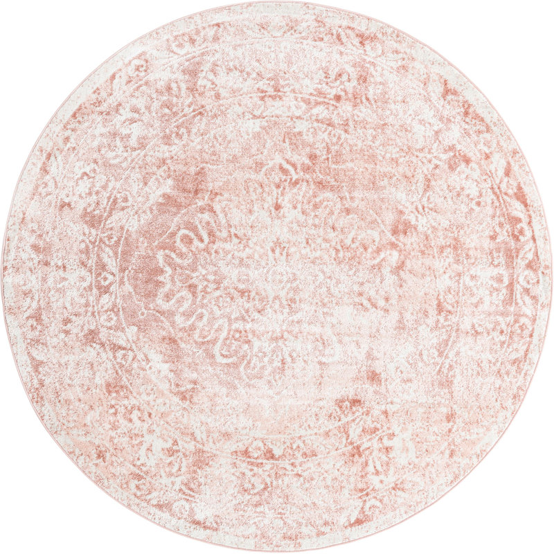 Tapis contemporain Contemporary Ostby rose, Rond 7 pi