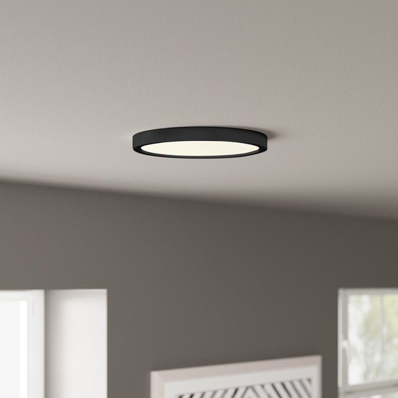 Corian Acrylic LED Flush Mount, 1" H x 11" W x 11" D, Coal