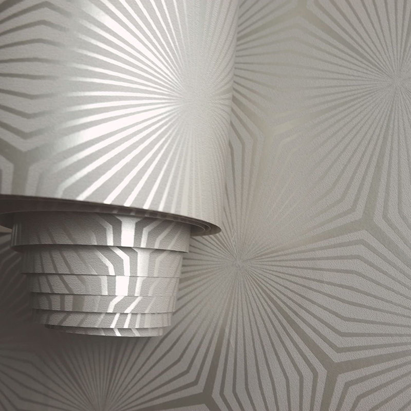 Sandiacre 10.05m x 53cm Glitter Wallpaper Roll, Grey/Silver