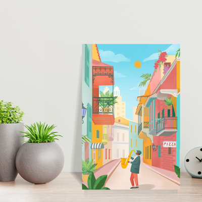 Contemporary Art Colorful Contemporary Architecture City Wall Art by Petra Lizde - Wrapped Canvas Print