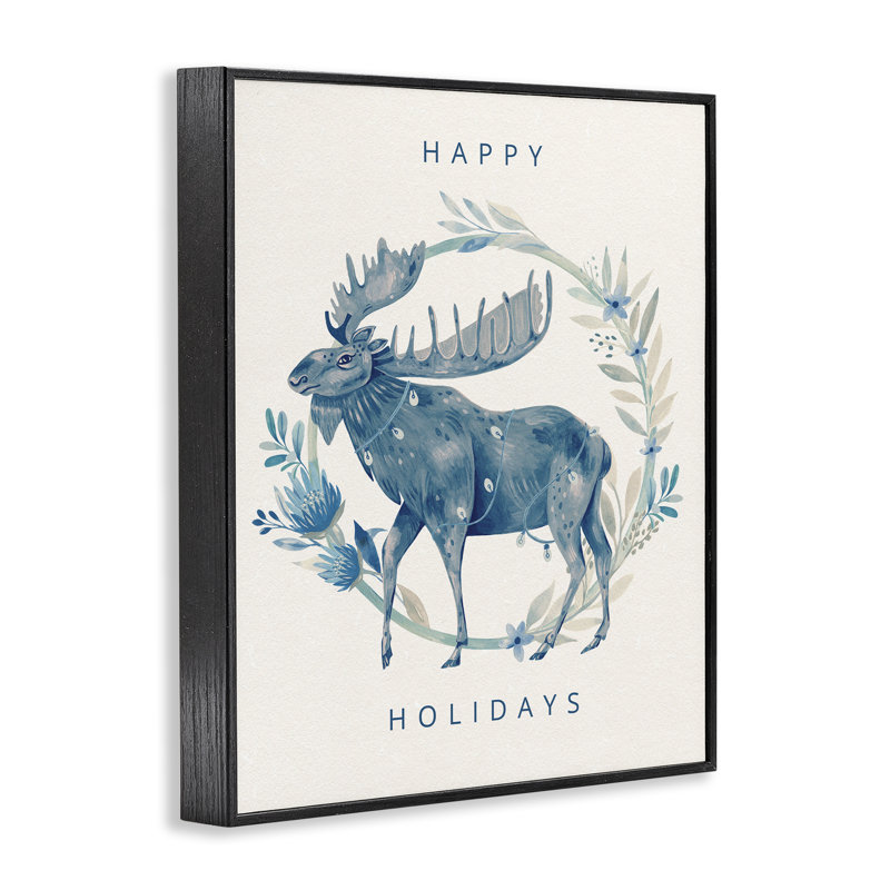 «Holiday Greeting with Moose», une conception de Grace Andersson, H 14 po x l 11 po, Noir