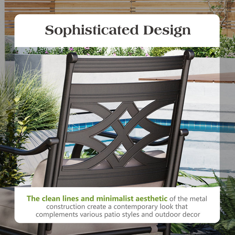 Deeana 6 - Person Patio Dining Set with Rectangular Table , Cushions Included