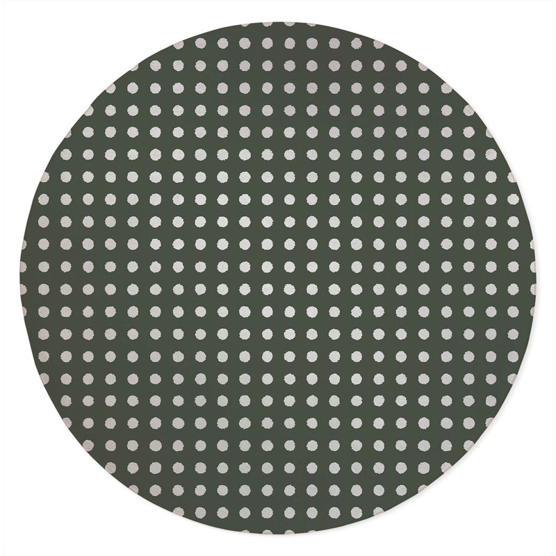 Dot Locked Non-Slip Outdoor Rug, Round 5'