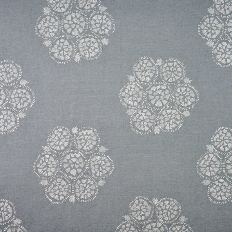 Isla Hand Embroidery Fabric, Sky