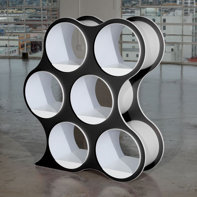 BOLLA POP Geometric Bookcase, 6 Shelves, Black