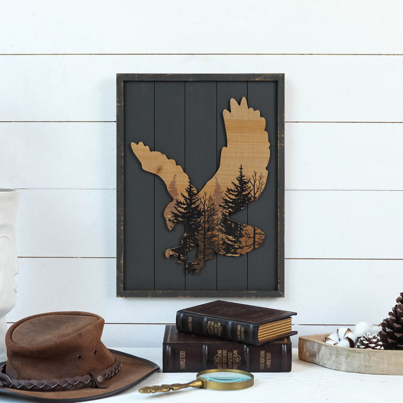 Rustic Forest Eagle Wood Wall Decor