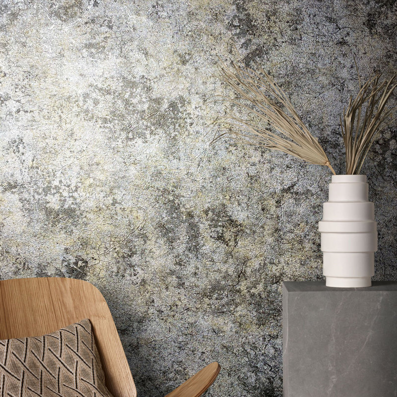 Air Collection Clay Textured Wallpaper Roll, Gold