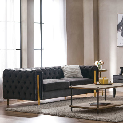 Elegant 3 With Velvet Upholstery And Button Tufting Chic