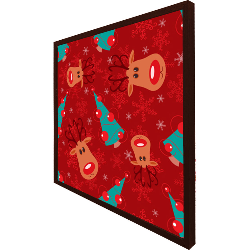 Henryetta Reindeer and Tree Single Picture Frame Wall Art, 51cm H x 51cm W x 4cm D, Brown