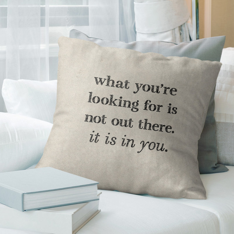Coussin à la main, 16 po x 1 po, Blanc / Noir, Polyester/ Bourre en polyester