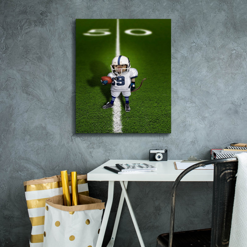  «Football Mouse» par John Hovenstine, art mural sur toile, 20 po x 24 po, H 24 po x l 20 po