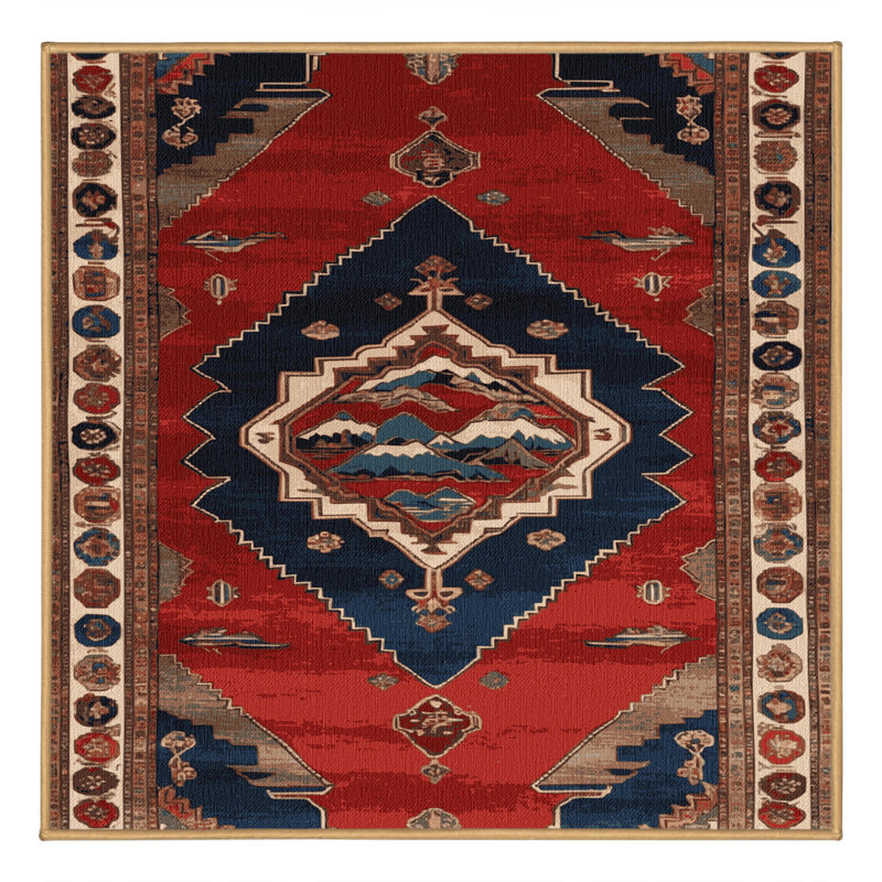 Tapis brun lavable à la machine, Carré 7 pi