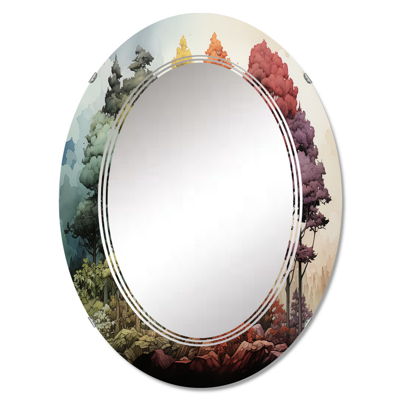 Schwandt - Miroir mural floral ovale, 30 po x 20 po
