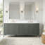 Ensemble de meuble-lavabo autoportant à double cuve 84 po avec plateau en marbre Lavallon-126316244-126316241