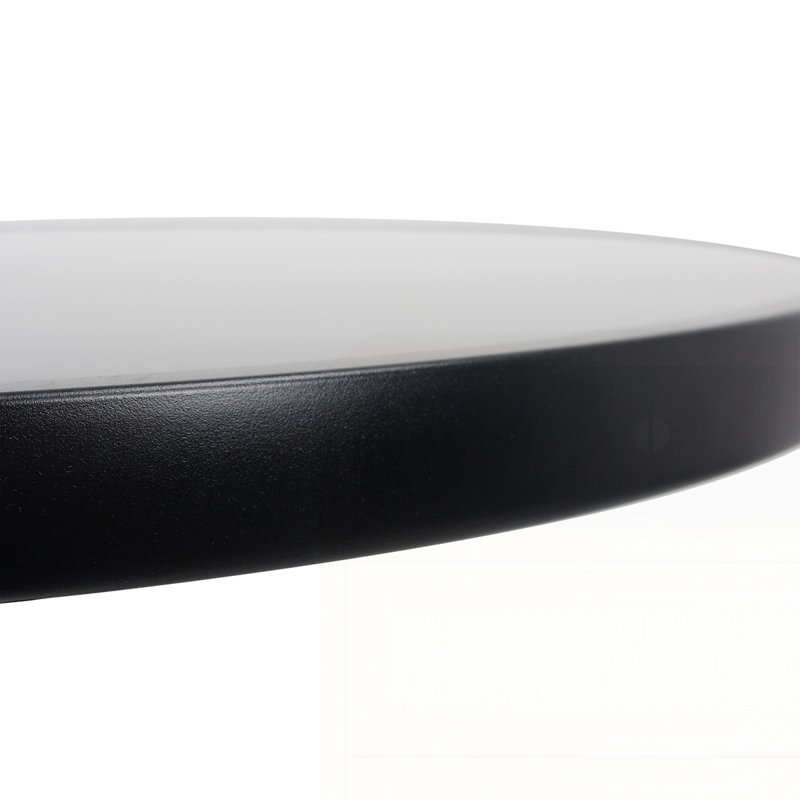 24" Round Tempered Glass Side Table