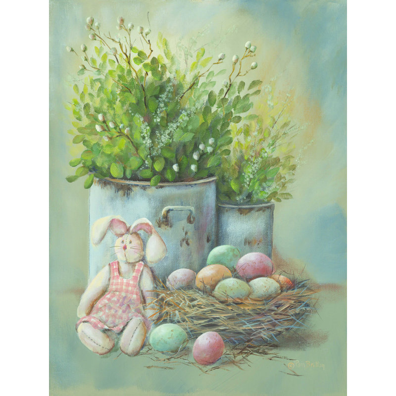 «Rustic Pâques Vignette», reproduction sur toile tendue, H 24 po x l 18 po