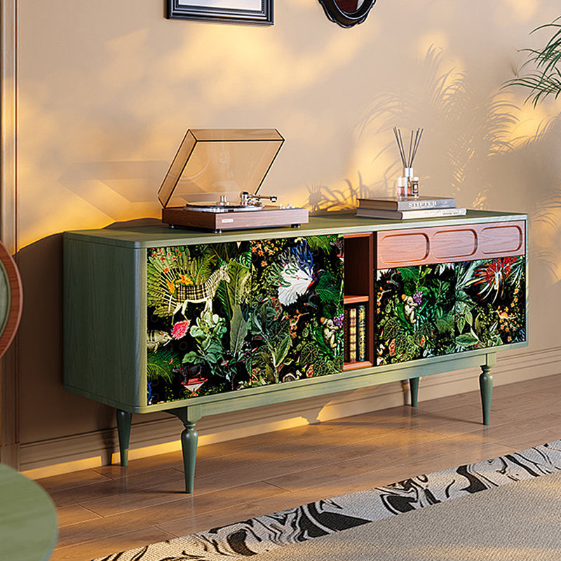 Buffet en bois massif vert 59,06 "