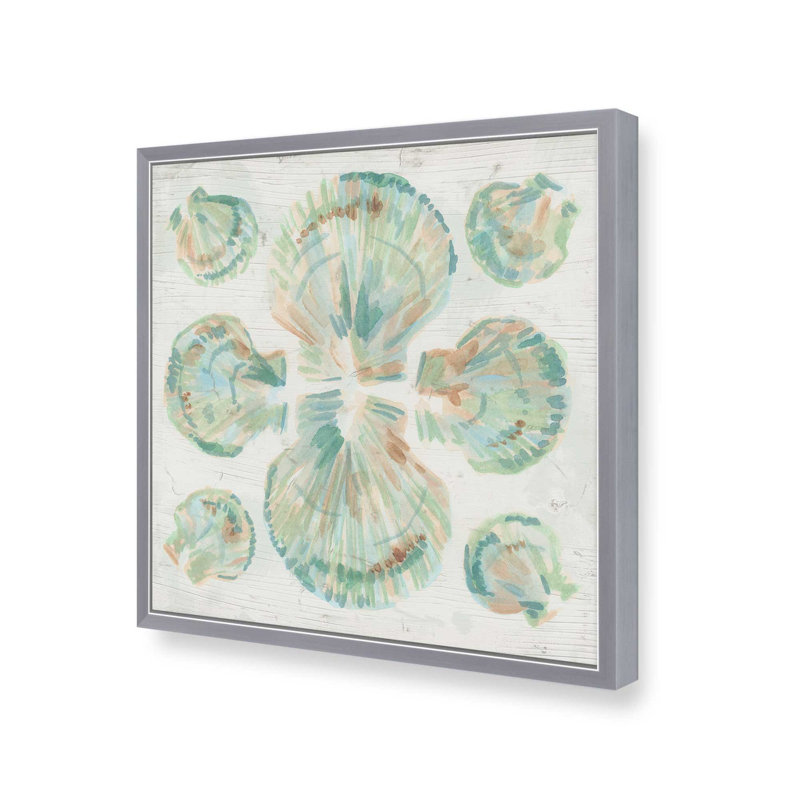 Reproduction d'art «Saltwashed Shells I» par June Erica Vess, H 12 po x l 12 po, Argent argent