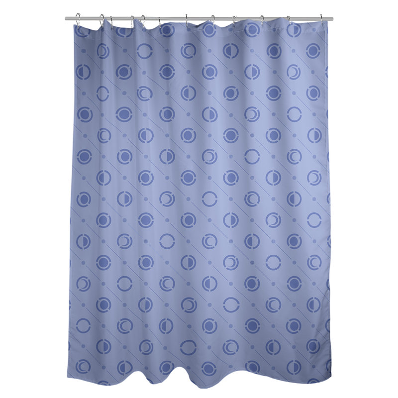 Rideau de douche à phases simples classic moon Noira Gothard, Bleu pâle