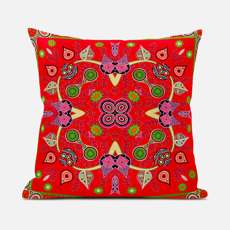 Housse et insert de coussin carré Alliona, 16 po x 16 po, Rouge