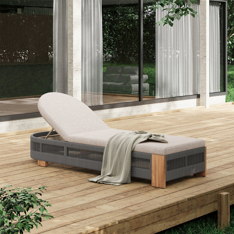 Outdoor Chaise Lounge Chair, Gray