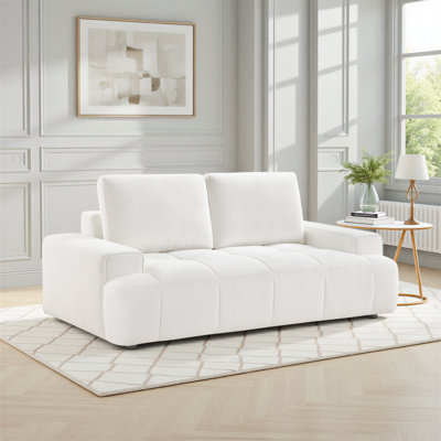 Coston 76.5" Modern & Contemporary Living Room Chenille 2-Seater Loveseat with Reversible Back, Removable Cushion Covers