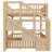 Full over Full Floor Bunk Bed with Storage Stairs, Kids Bunk Bed Frame, Natural-129024873
