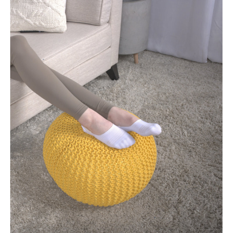Pouf rond en coton Bordeaux