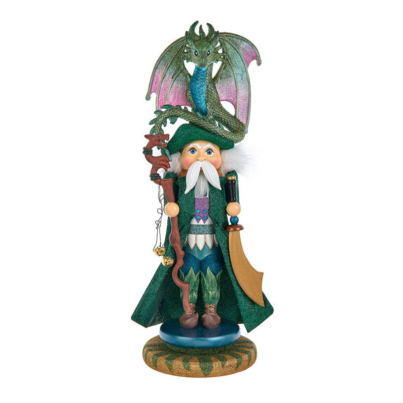 Kurt Adler Hollywood Nutcracker Collection, Wizard With Dragon, 18in